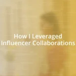 How I Leveraged Influencer Collaborations