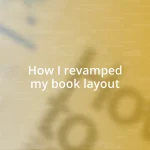 How I revamped my book layout