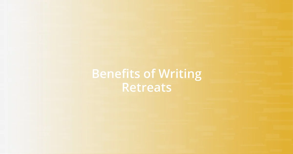 Benefits of Writing Retreats